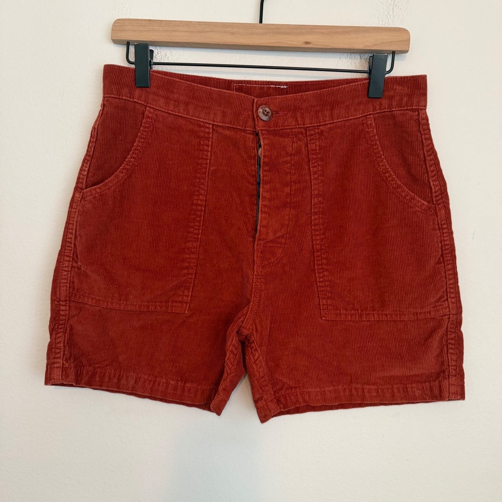 Birdwell Britches Corduroy Utility shorts 29 rust cotton classic preppy casual